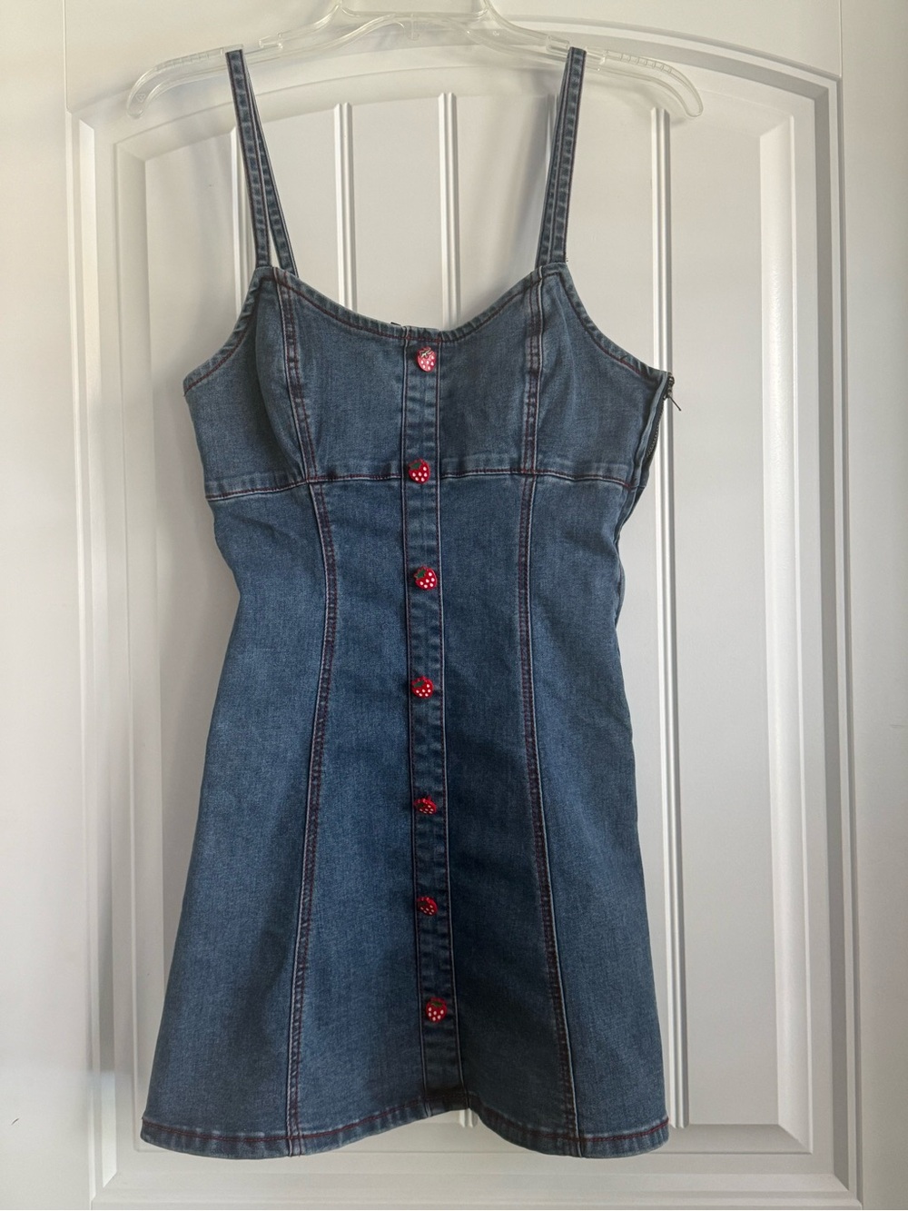 NWT Hot Topic Sweet Society Strawberry Denim Mini Dress
